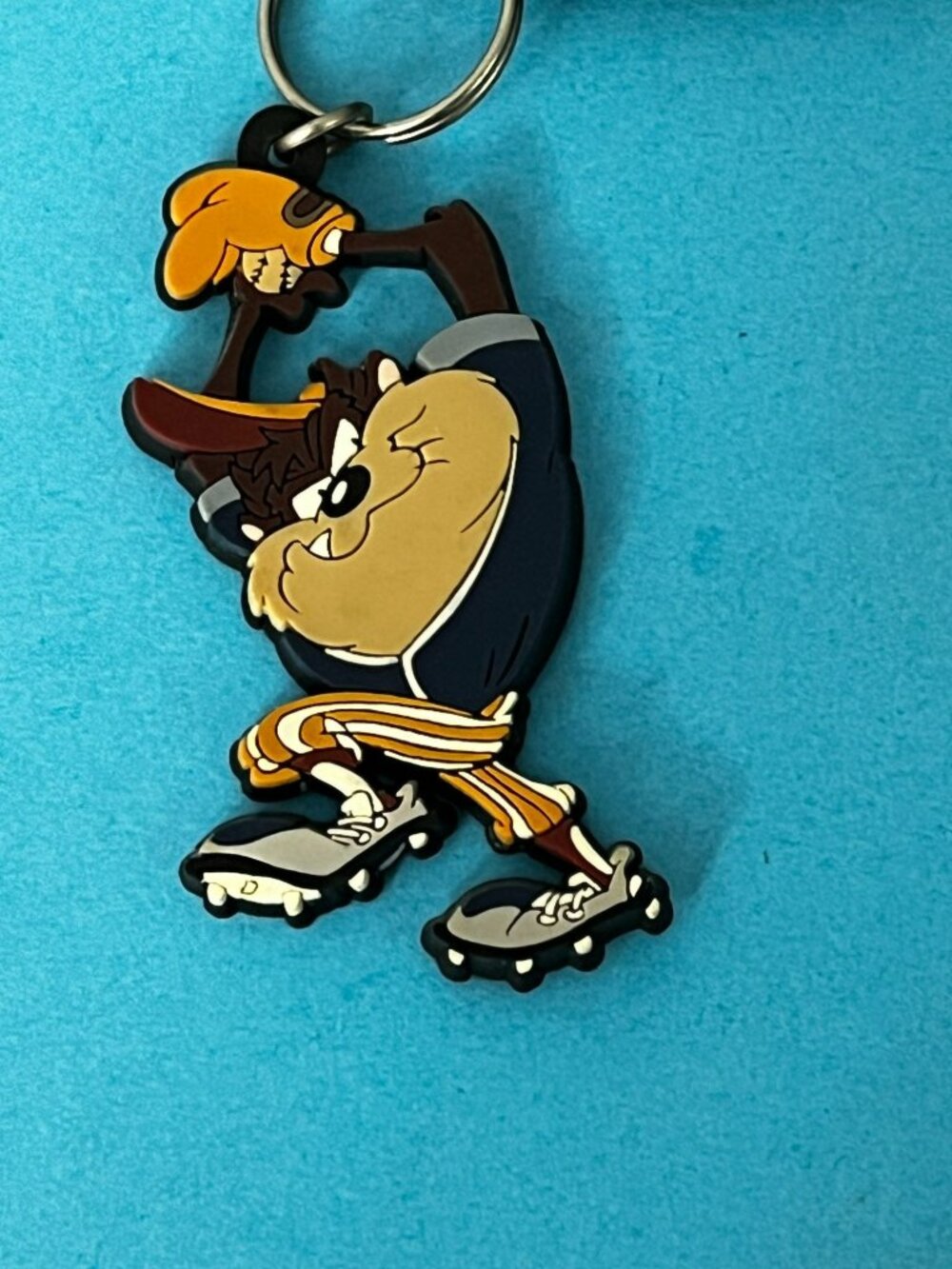 1996 Tasmanian Devil (Looney Tunes) baseball key ring chain